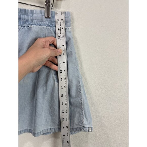 Fabletics Mikah Chambray Mini Skirt Womens S Small Drawstring Skater Pockets - Picture 4 of 8